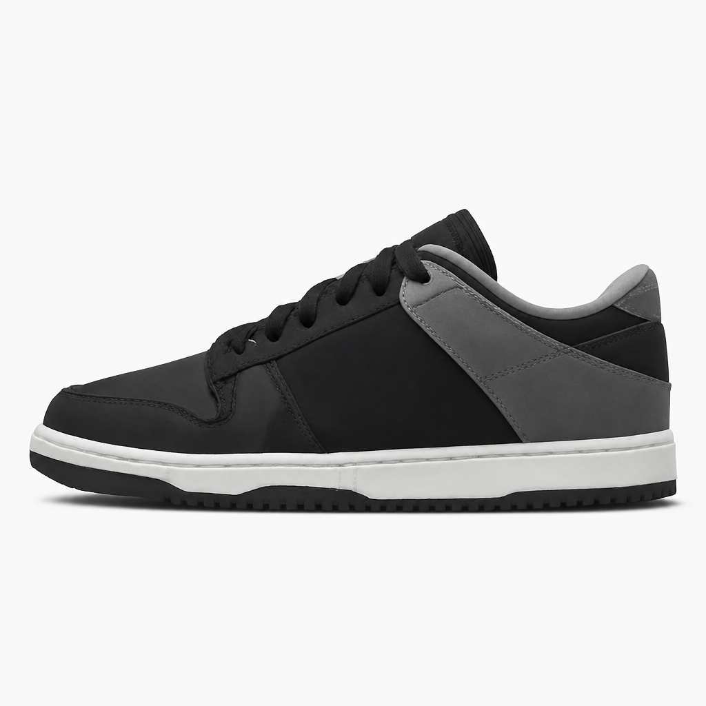 Black and Smoke Grey Low Top Sneakers