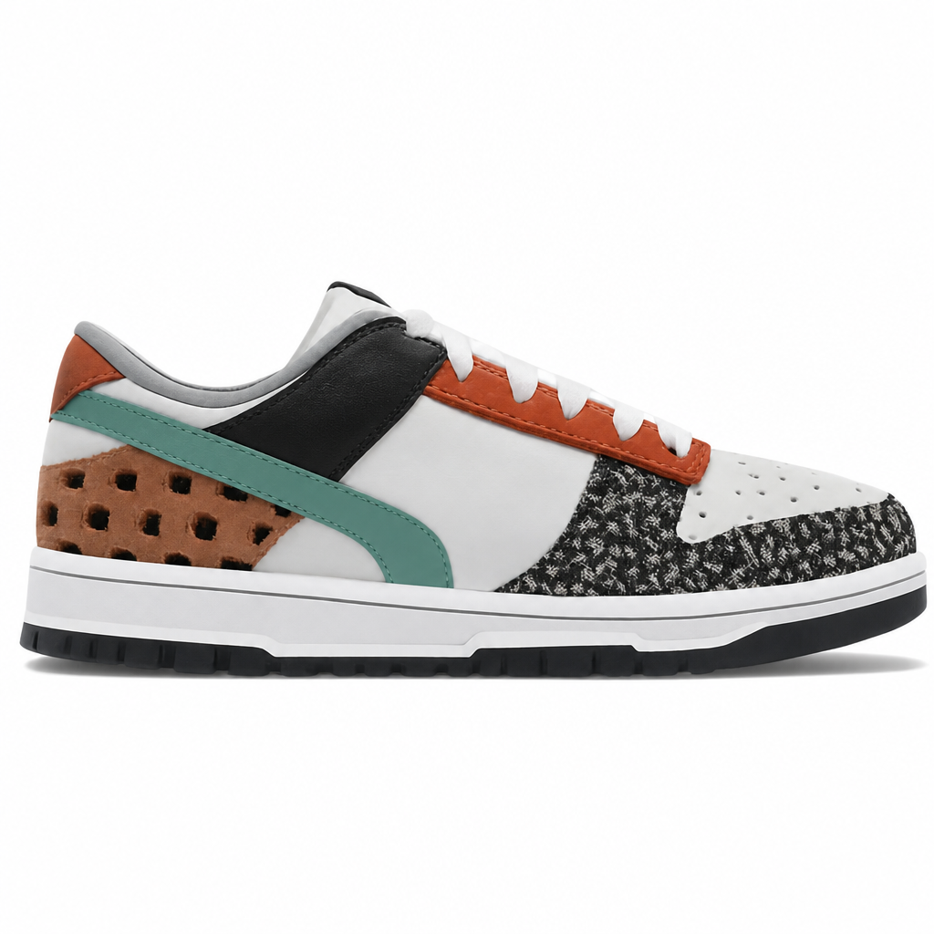 Multi-Pattern Low-Top Sneakers