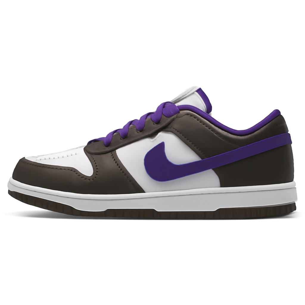 Purple and Mocha Low-Top Sneakers