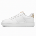 White Beige Low-Top Sneakers