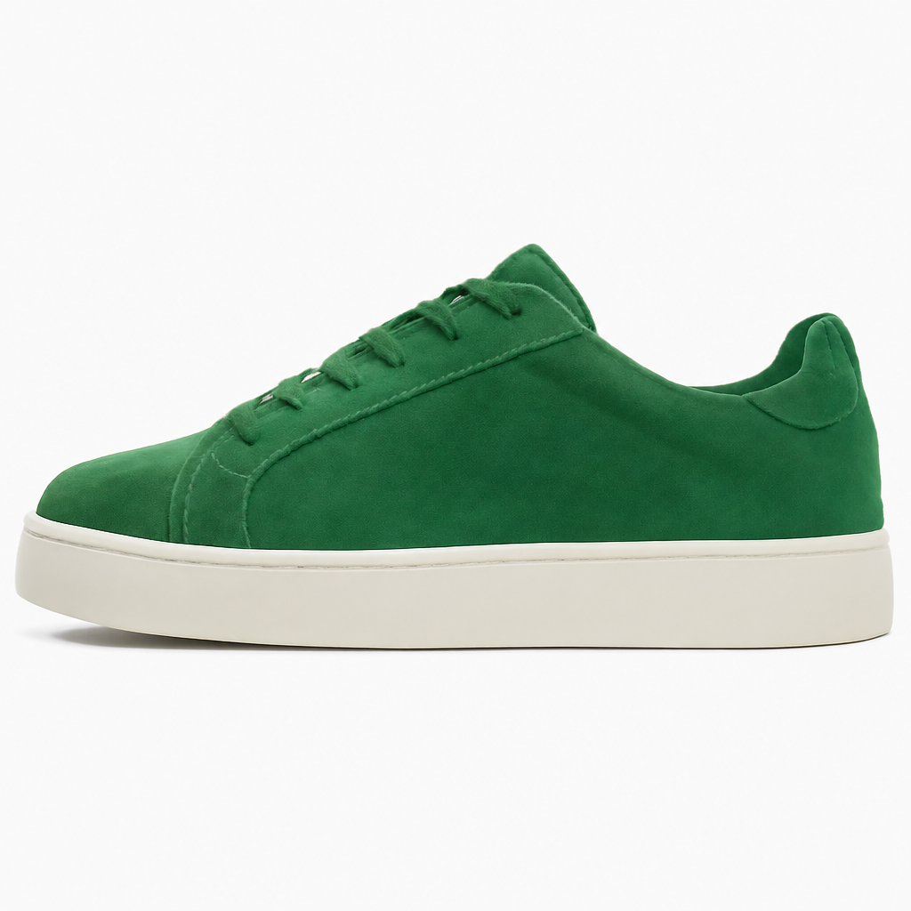 Green Suede Low-Top Sneakers