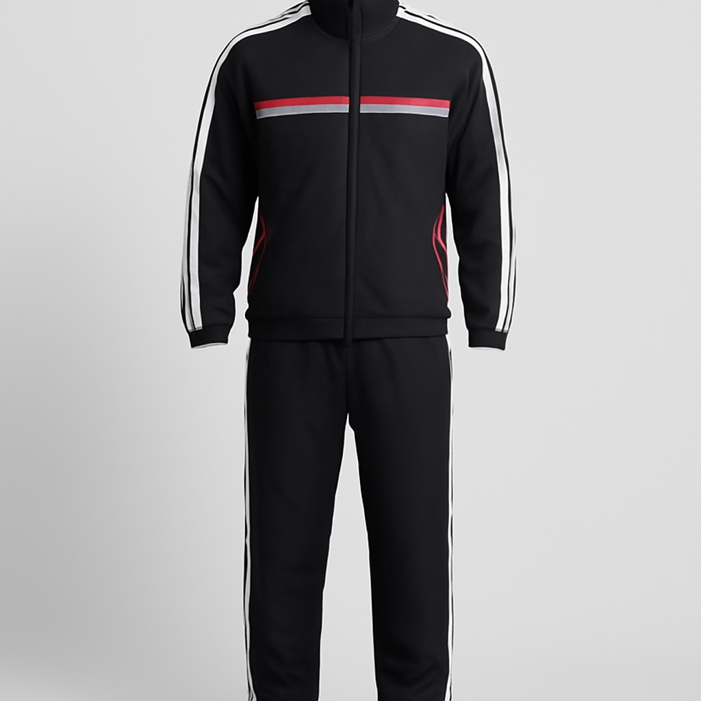 Red and Black Athletic Tracksuit