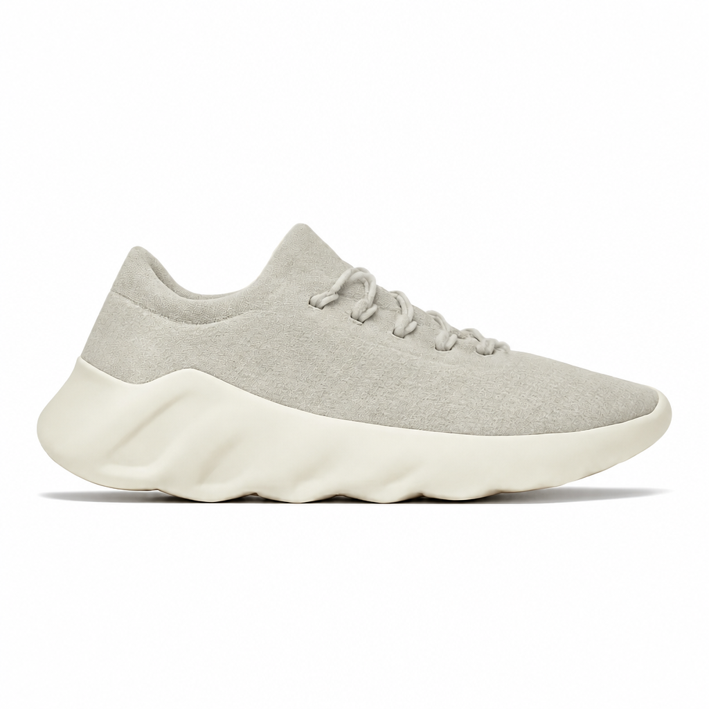 Cream White Knit Sneakers