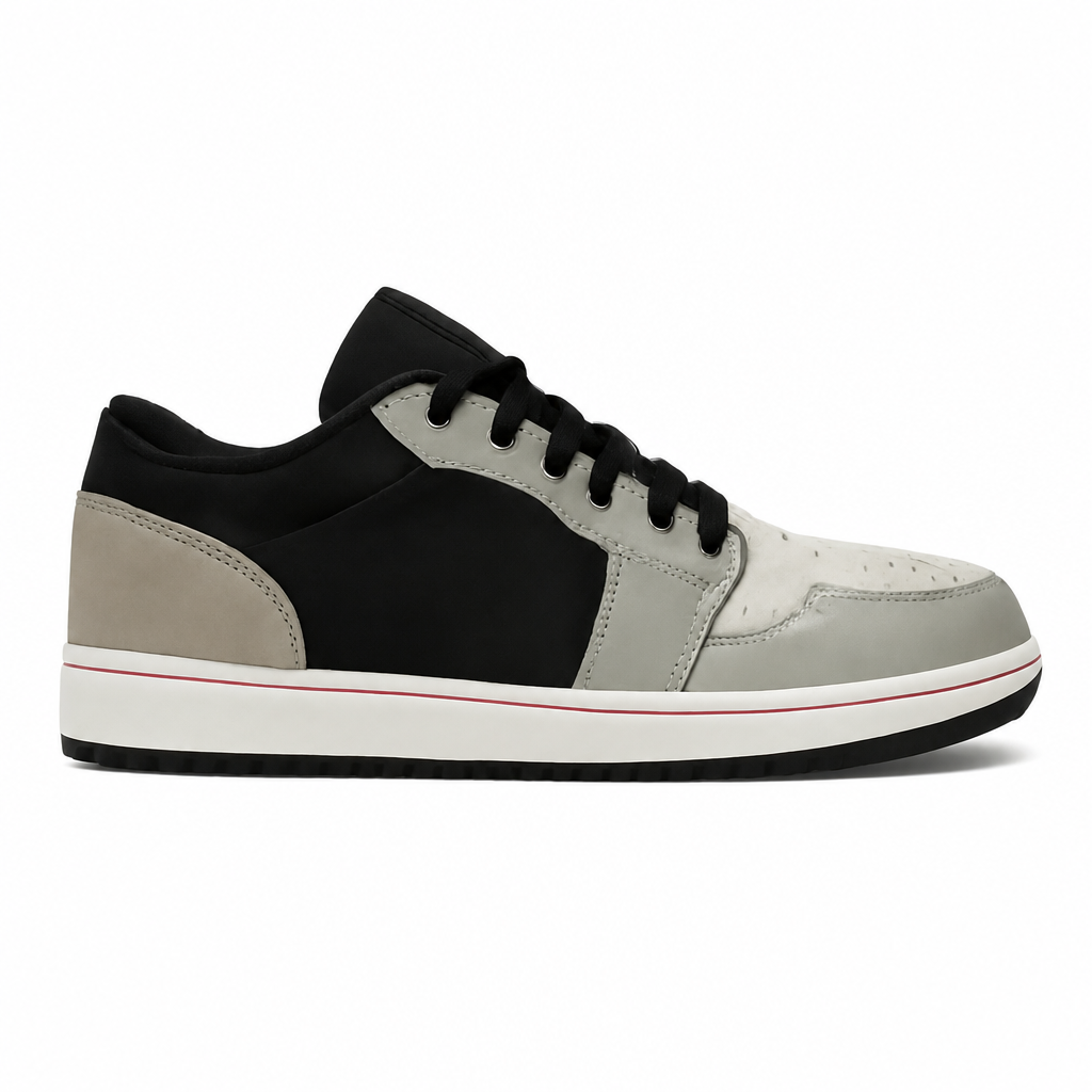 Low-Top Black Grey Pink Sneakers