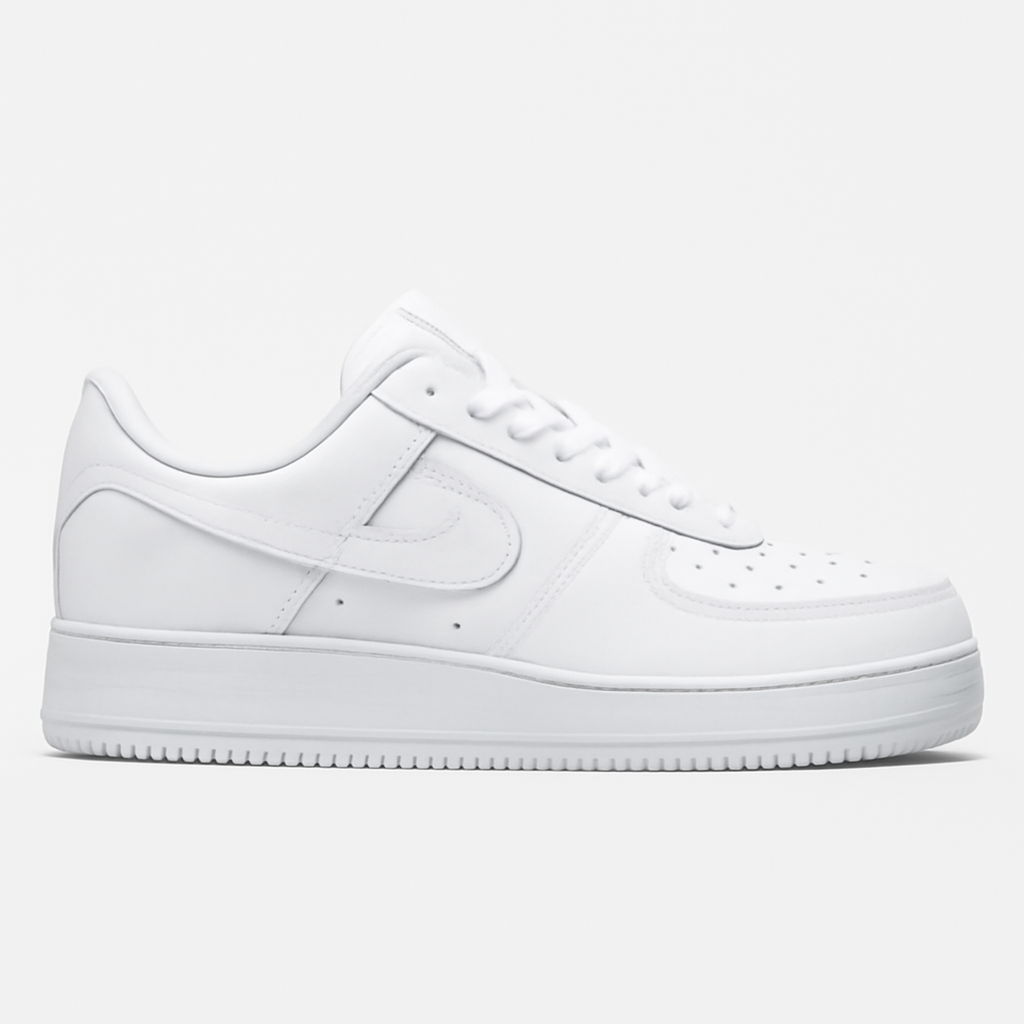 White Leather Low-Top Sneakers
