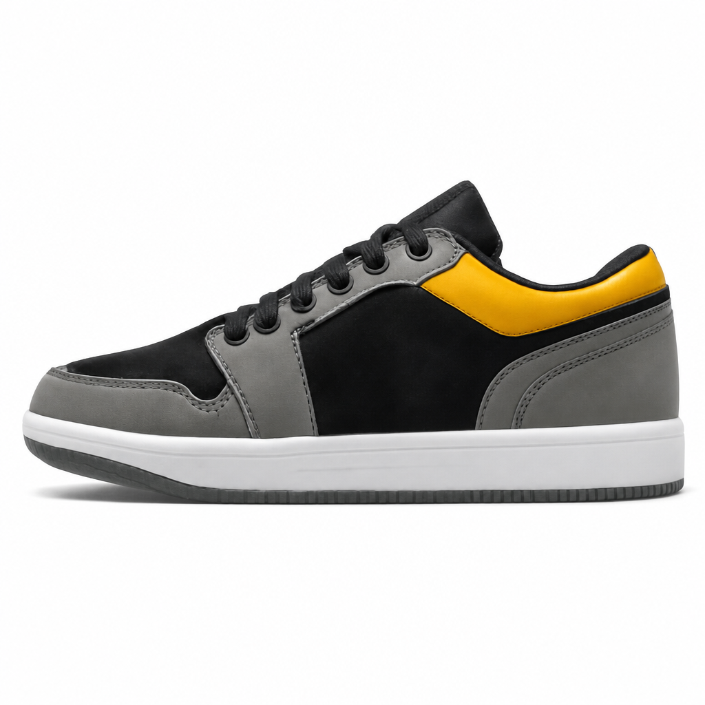 Graphite and Vivid Orange Lowtop Sneakers