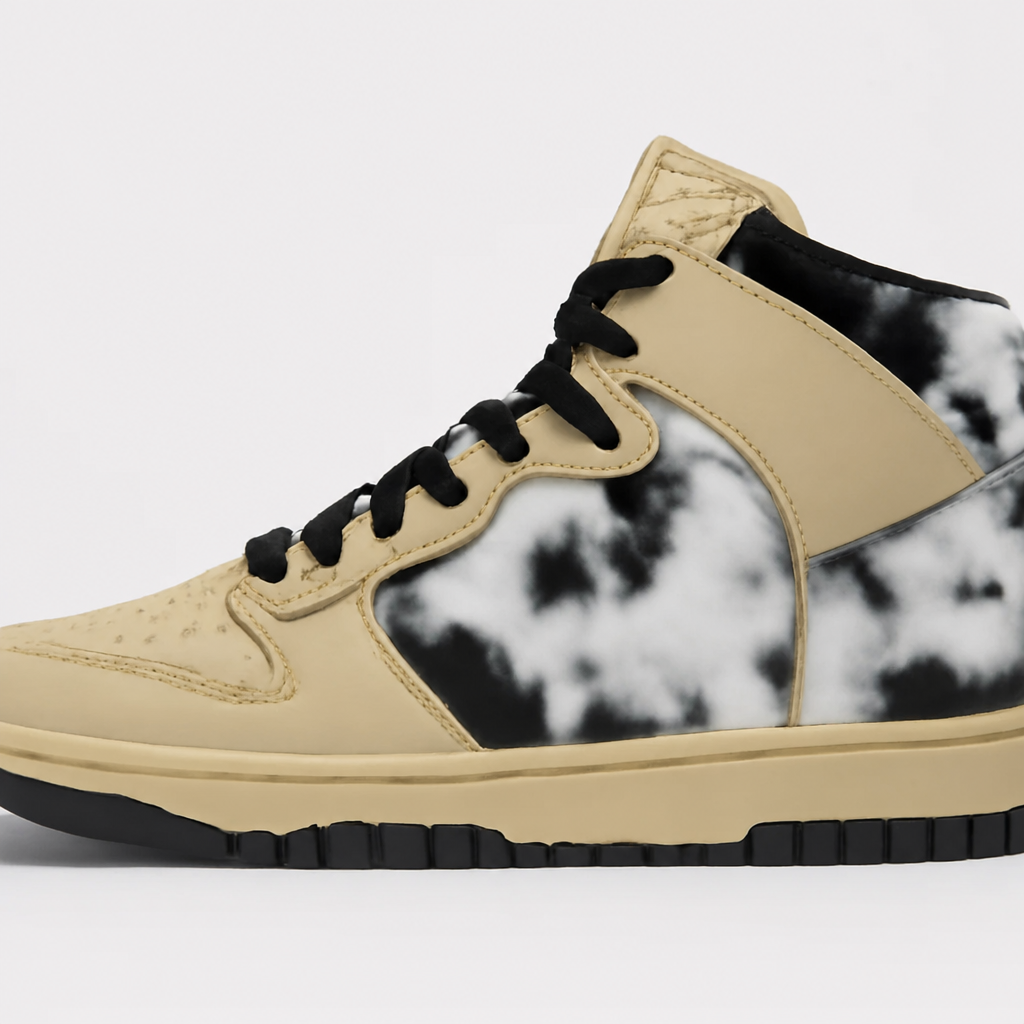 Black Acid Wash High-Top Sneakers