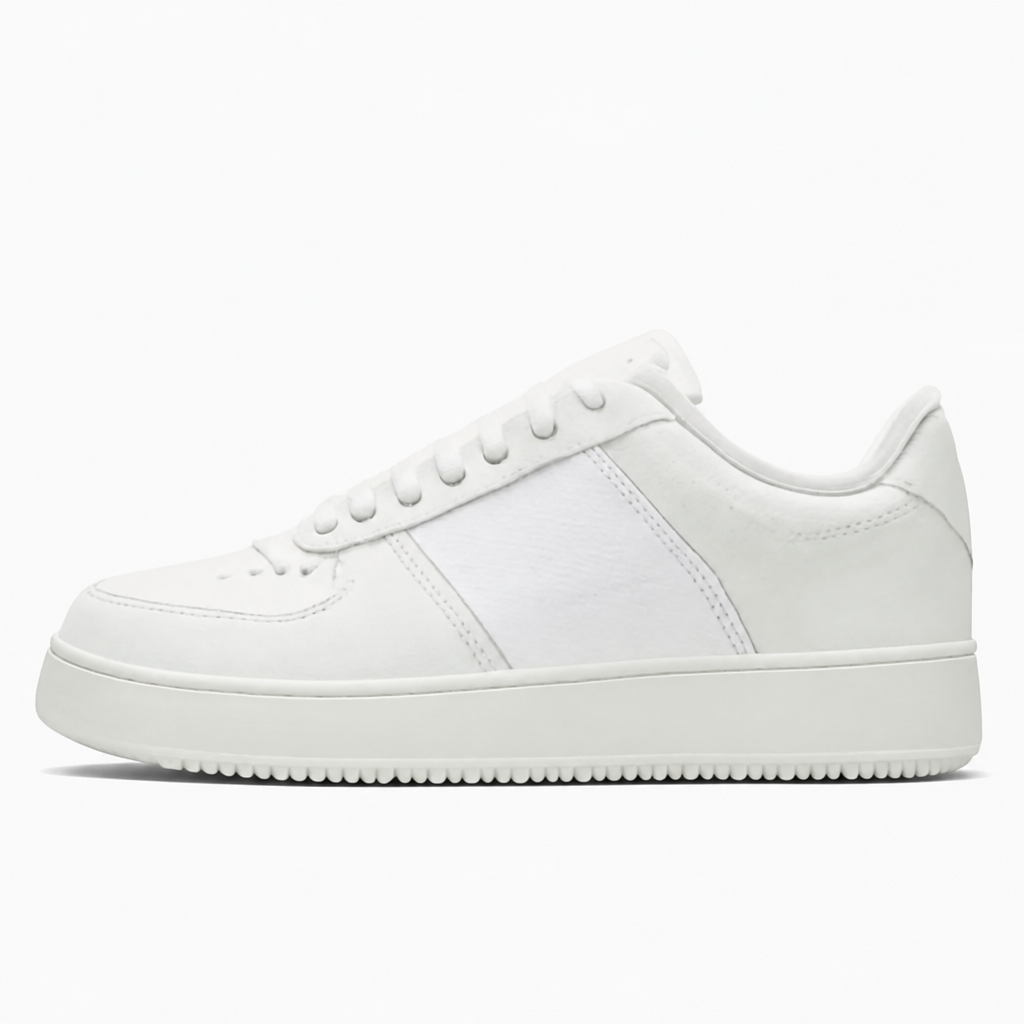 White Low-Top Designer Sneakers