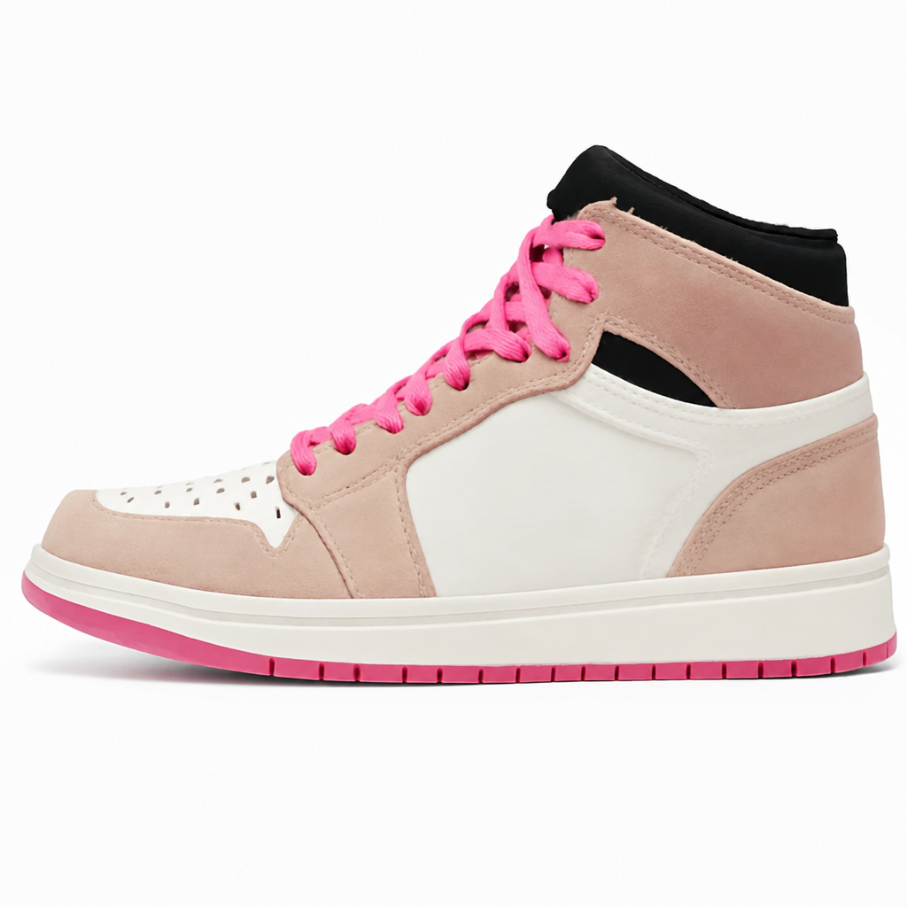 Crimson Pink Mid Top Sneakers