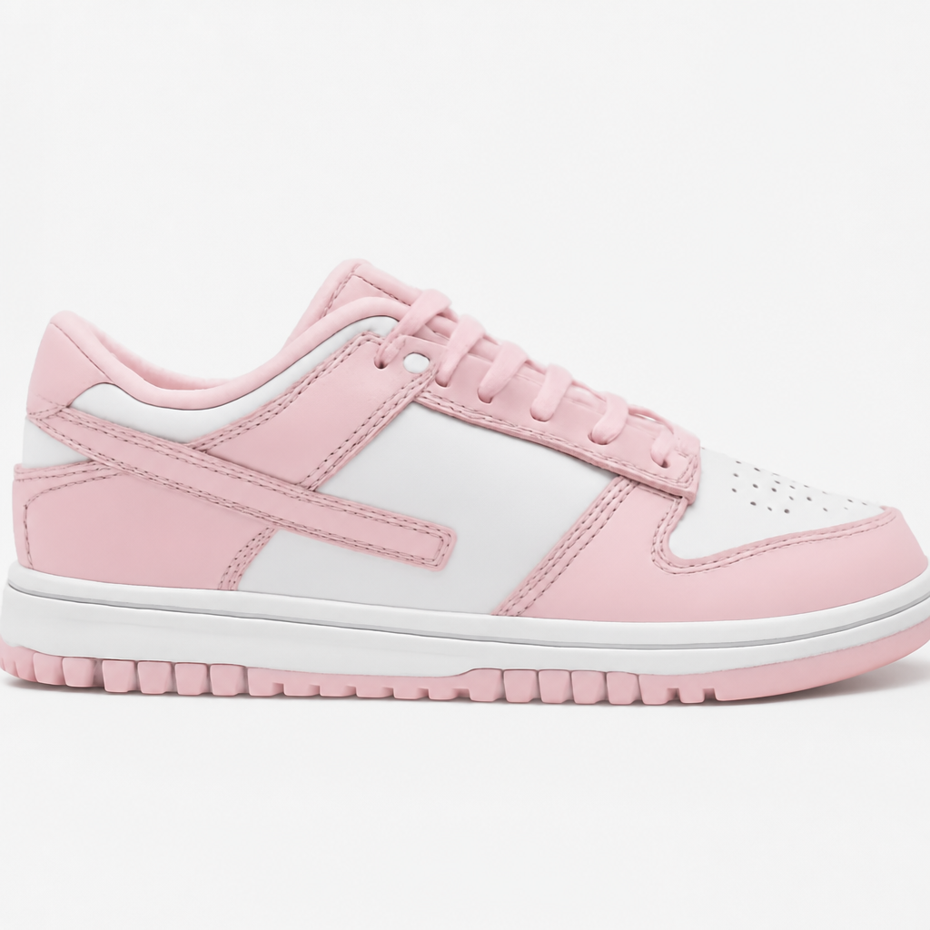 Pink Red White Low-Top Sneakers