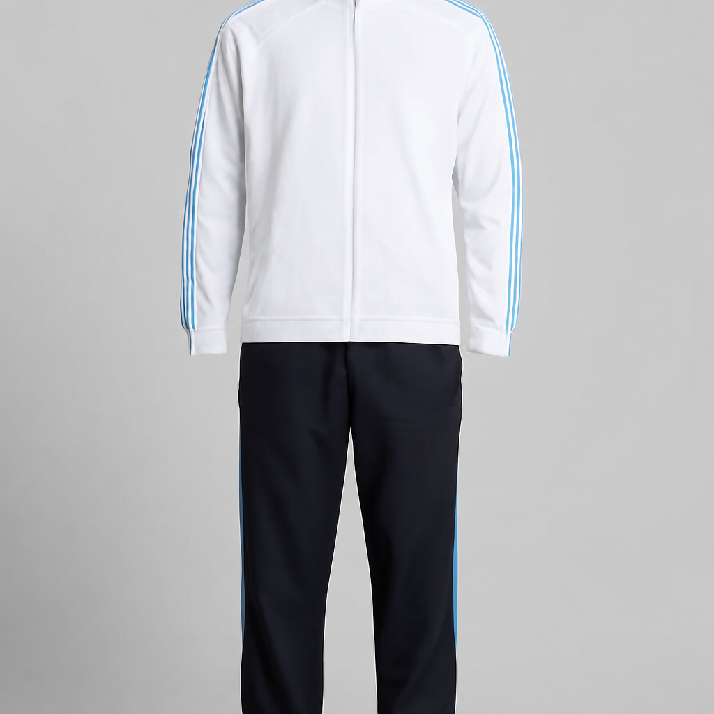 Blue and White Athletic Tracksuit