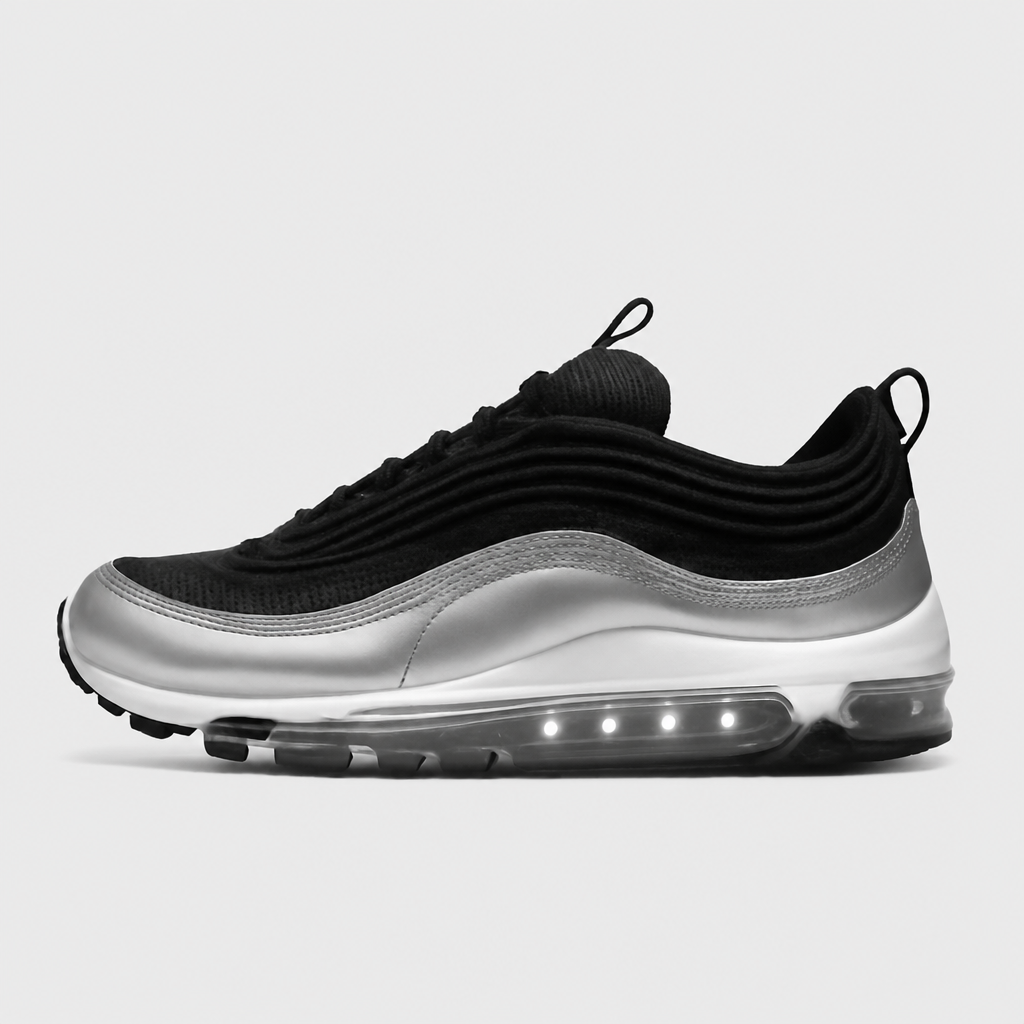 Black Silver Running Sneakers