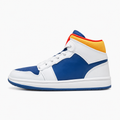 White and Laser Orange Mid Sneakers