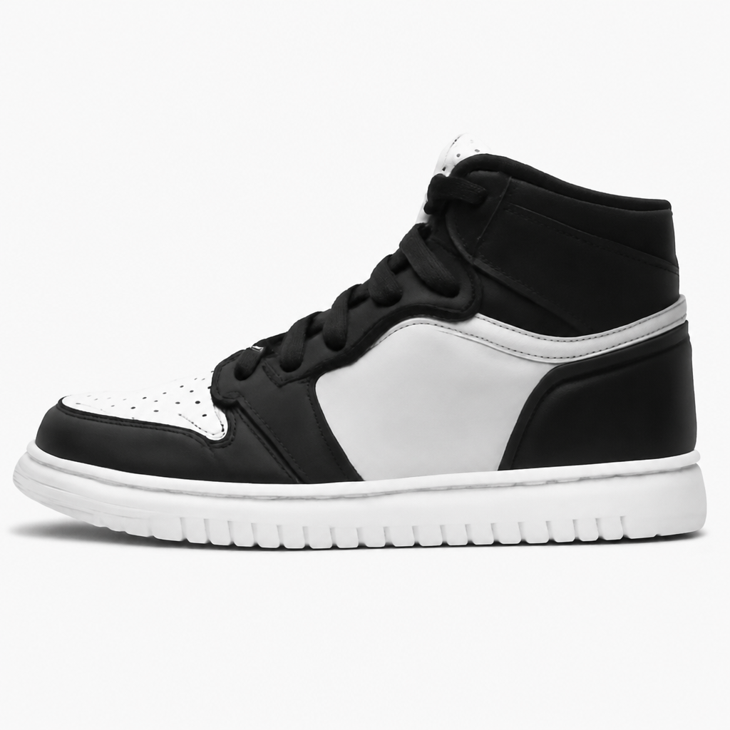 Black and White High-Top Sneakers
